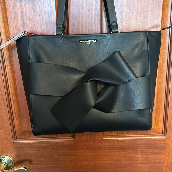 Karl Lagerfeld Sandra black leather tote BNWT - Picture 8 of 10